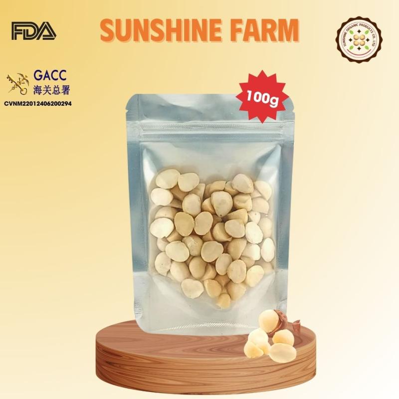 SUNSHINE FARM Roasted Raw Macadamia (Broken Nuts) 100g, Zip Cover