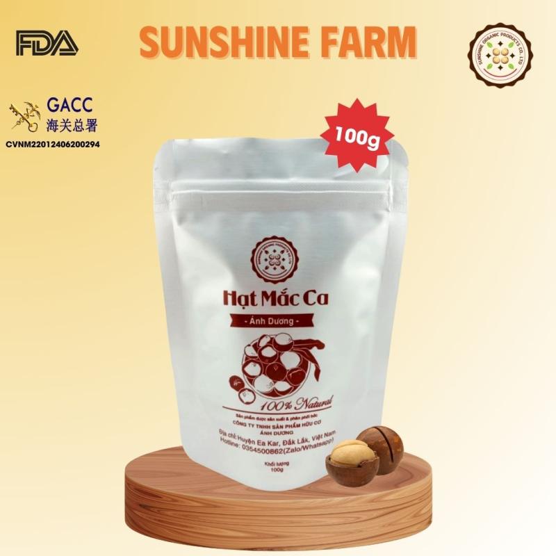 SUNSHINE FARM Roasted Raw Macadamia (Whole Nuts) 100g, Zip Cover